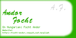 andor focht business card